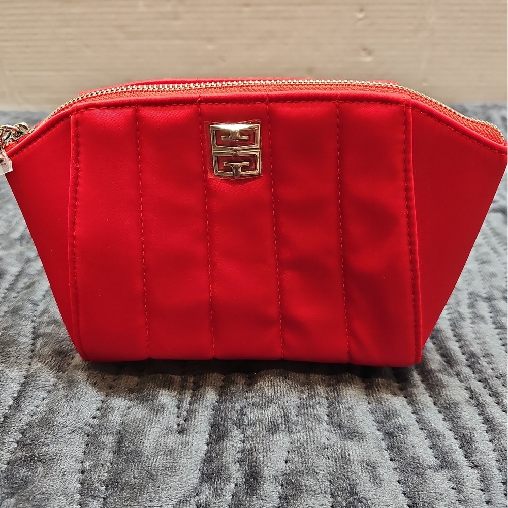 Women's ladiesNEW GIVENCHY Parfums Limited Edition RED Makeup Bag Cosmetic Pouch